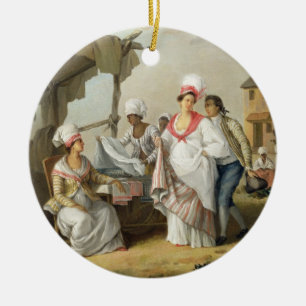 Linen Market, Roseau, Dominica, c.1780 (oil on can Ceramic Tree Decoration