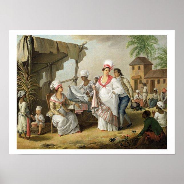 Linen Market, Roseau, Dominica, c.1780 (oil on can Poster (Front)