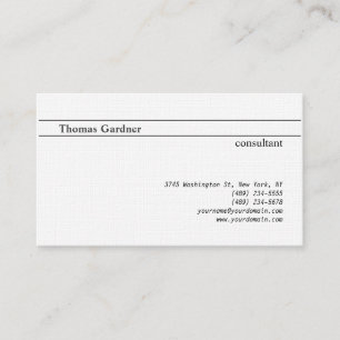 Linen Minimalist Plain Creative Modern Business Card