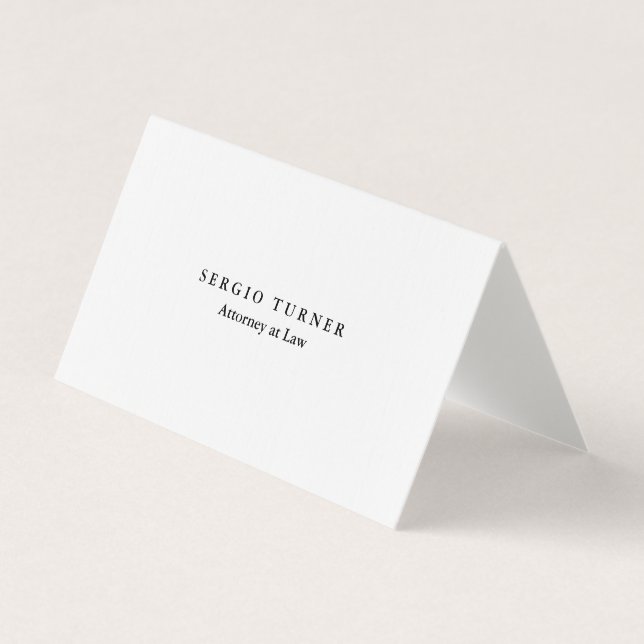 Linen Minimalist Professional Attorney at Law Business Card (Front)