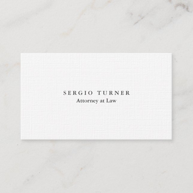 Linen Minimalist Professional Attorney at Law Business Card (Front)