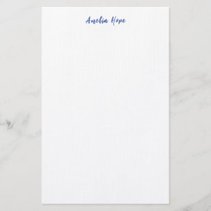 Linen Minimalist Professional Plain Your Name Stationery