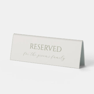  Linen Minimalist Reserved Sign Wedding Table Tent