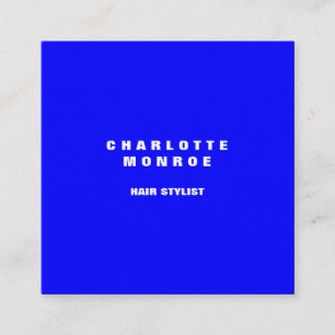 Linen Modern Minimalist Professional Blue Elegant Square Business Card