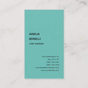 Linen Modern Minimalist Professional Plain Blue Business Card