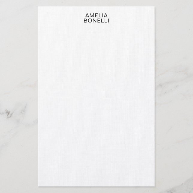 Linen Modern Minimalist Professional Plain Stationery (Front)