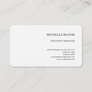 Linen Modern Plain Simple Minimalist Business Card
