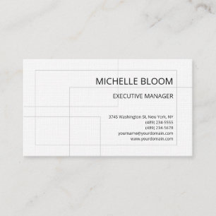 Linen Modern Plain Simple Minimalist Rectangles Business Card