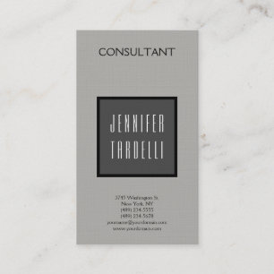 Linen Modern Professional Grey Background Elegant Business Card