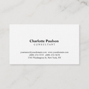 Linen Modernist Professional Consultant Manager Business Card