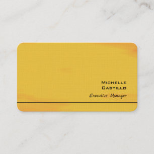 Linen Orange Yellow Plain Minimalist Business Card
