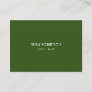 Linen Paper Chubby Chic Modern Forest Green Colour Business Card
