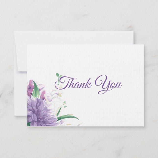 Linen Paper Flat Thank You Note Card (Front)