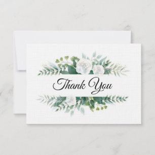 Linen Paper Flat Thank You Note Card