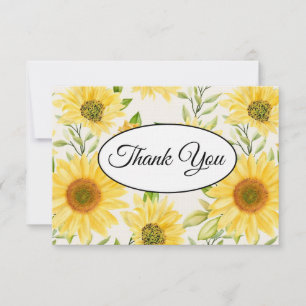 Linen Paper Flat Thank You Note Card