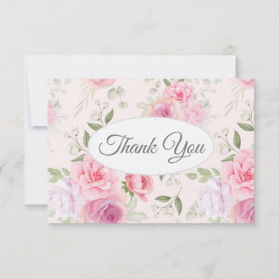 Linen Paper Flat Thank You Note Card