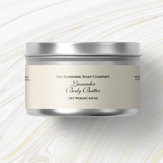 Linen Paper Style Cosmetics Jar Label (Creator Uploaded)