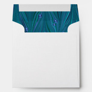 Linen Peacock Pearls Purple Teal Blue Envelope