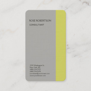 Linen Plain Grey Modern Minimalist Professional Business Card