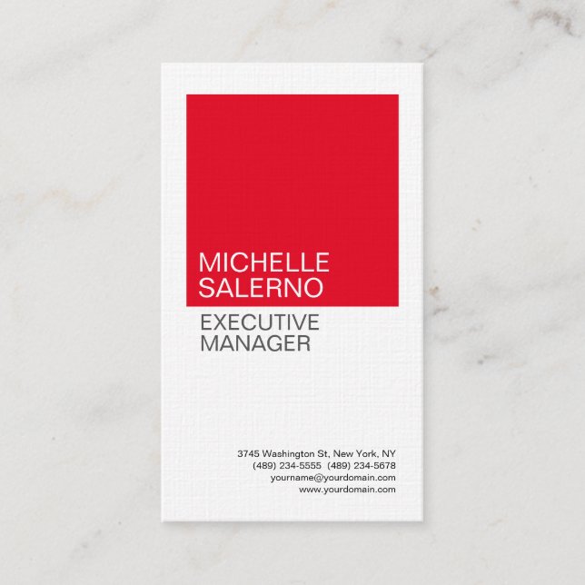 Linen Plain Professional Minimalist Custom Modern Business Card (Front)