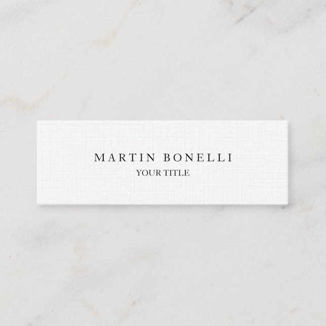 Linen Plain Slim Skinny Professional Business Card (Front)