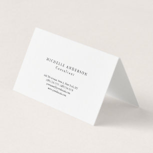 Linen Plain White Simple Professional Minimalist Business Card