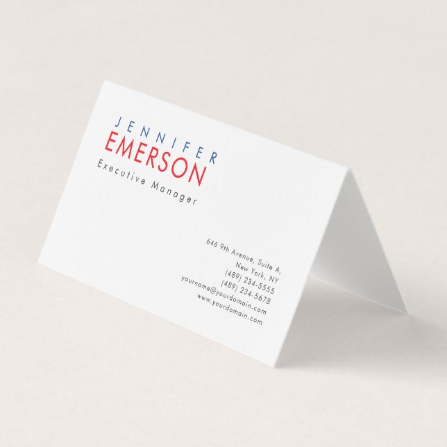 Linen professional minimalist modern plain  business card (Front)