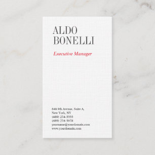 Linen professional minimalist modern plain business card