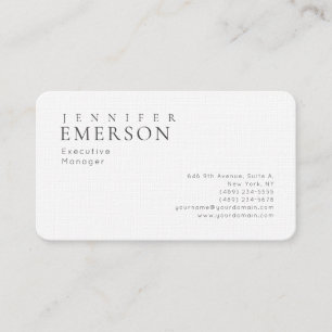 Linen professional minimalist modern plain business card