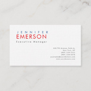 Linen professional minimalist modern plain  business card