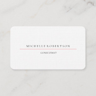 Linen Professional Plain Minimalist Simple Modern Business Card