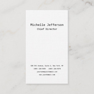 Linen Professional Plain Stylish Modern Minimalist Business Card