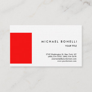 Linen Red Stripe Professional Business Card