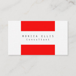 Linen Red Stripes Original Clean Professional Business Card
