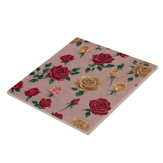 Linen Roses Beautiful Popular Collection Tile (Side)