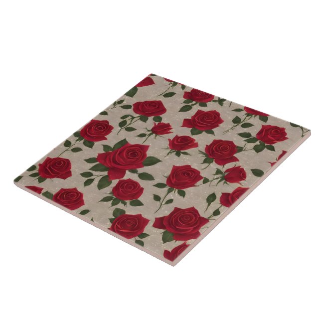 Linen Roses Beautiful Trendy Collection Tile (Side)