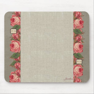 Linen Roses Mousepad