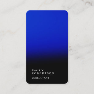 Linen Simple Plain Blue Black Modern Minimalist Business Card