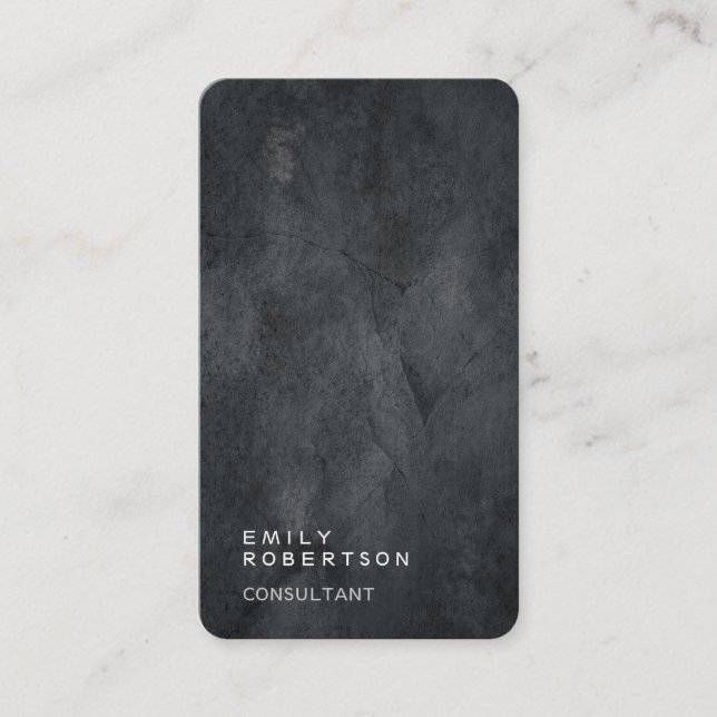Linen Simple Plain Grey Trendy Modern Minimalist Business Card (Front)
