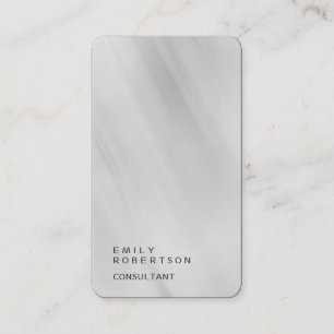 Linen Simple Plain Grey Trendy Modern Minimalist Business Card