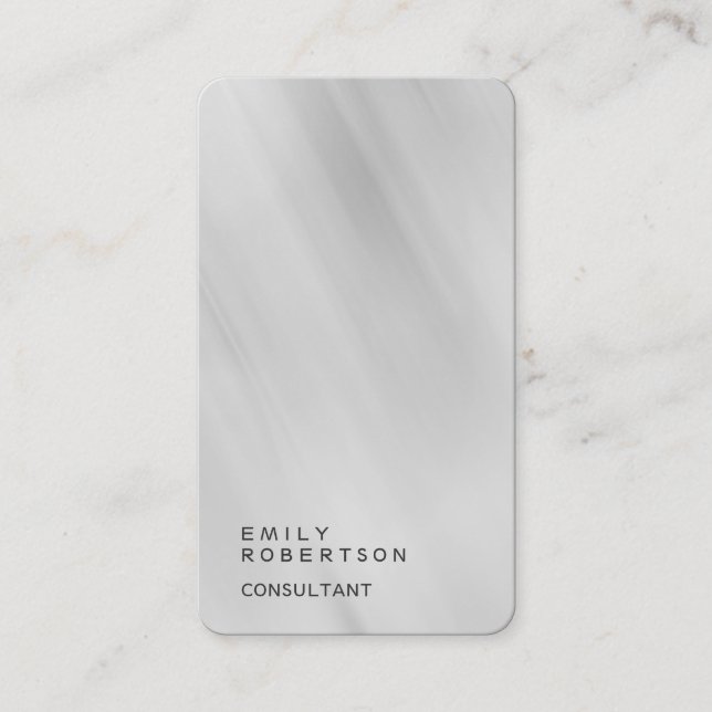 Linen Simple Plain Grey Trendy Modern Minimalist Business Card (Front)