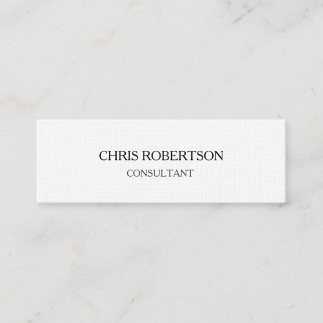 Linen Slim Skinny Chic Two Sided Business Card (Front)