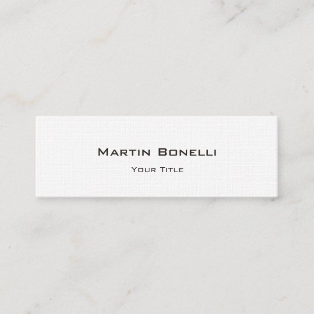 Linen Slim Trendy Personalise Mini Business Card (Front)