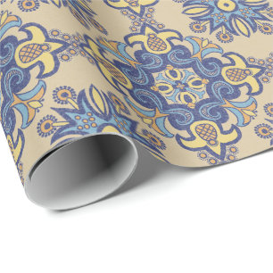 Linen Talavera Tile Wrapping Paper