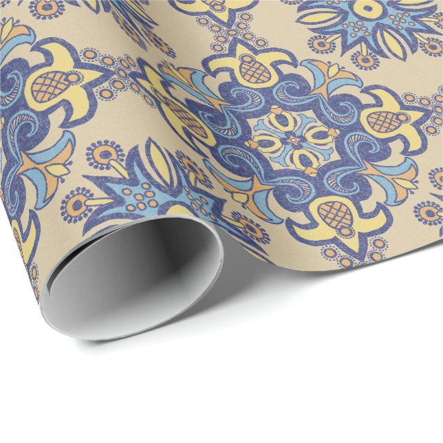 Linen Talavera Tile Wrapping Paper (Roll Corner)