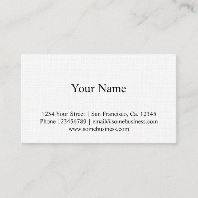 Linen texture business card template (Front)