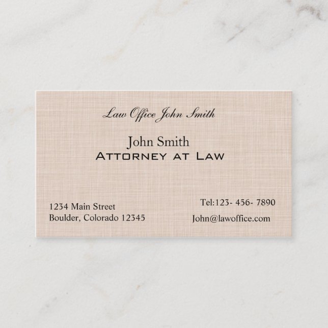 Linen texture pattern business card (Front)