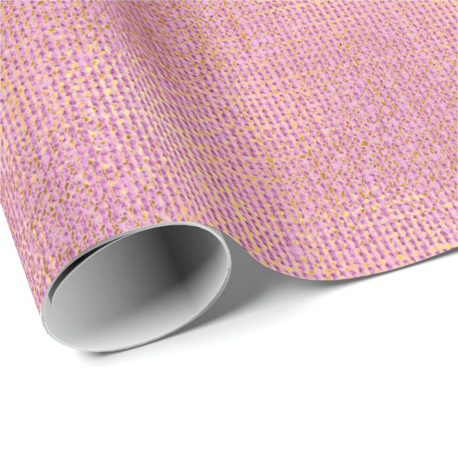 Linen Texture Pink Rose Gold Mauve Blush Minimal Wrapping Paper (Roll Corner)
