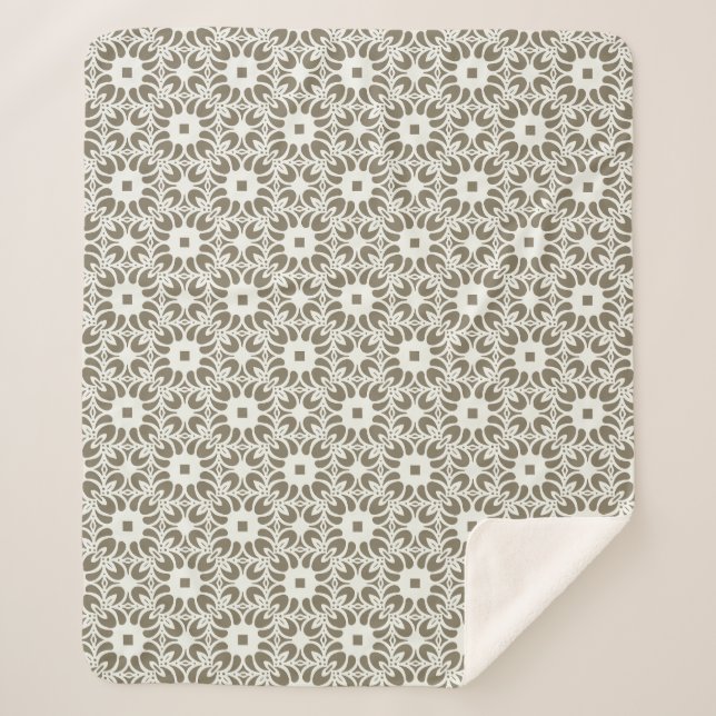 Linen Trellis Sherpa Blanket (Front)