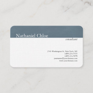 Linen Trendy Blue Grey Stripe Creative Modern Business Card